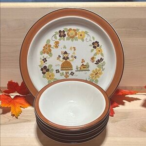 Vintage 'Countryside Stoneware Collection 6 pcs